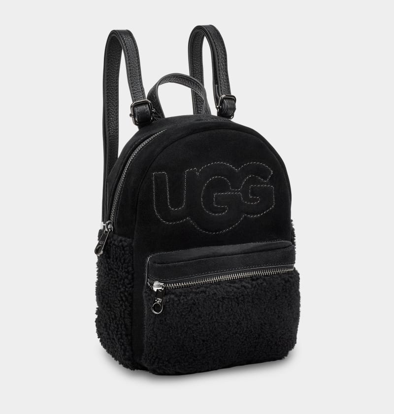 Black Ugg Dannie Ii Mini Sheepskin Women's Backpacks | South Africa-5024371