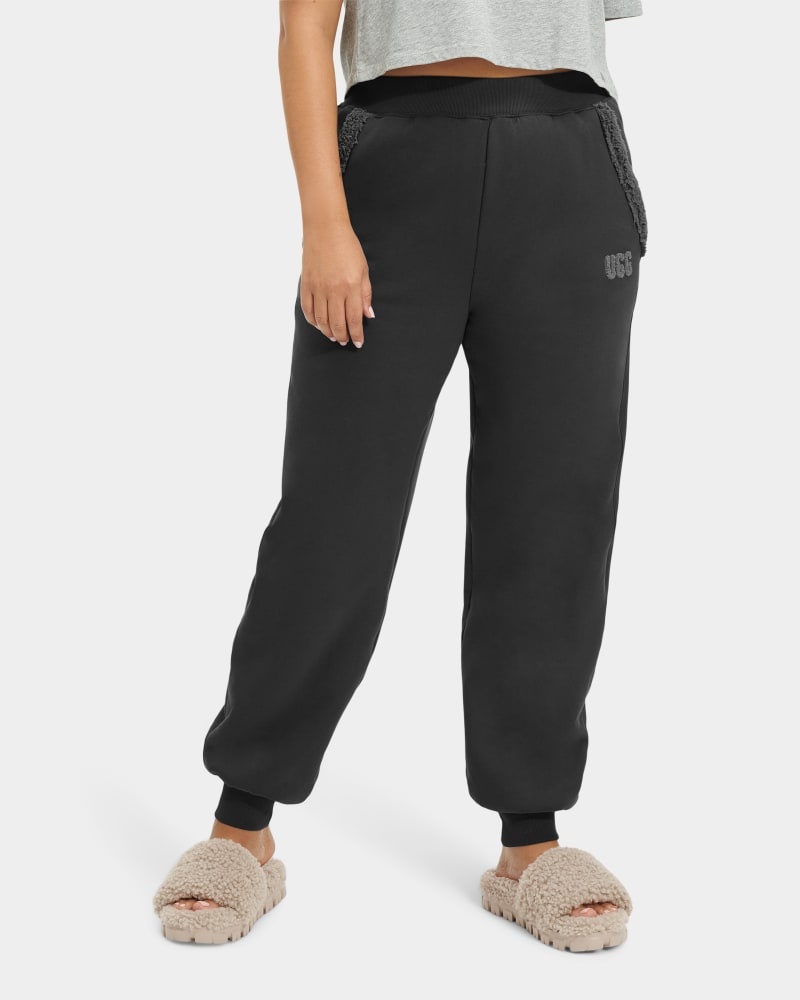 Black Ugg Daylin Bonded Fleece Women's Pants | South Africa-2409567