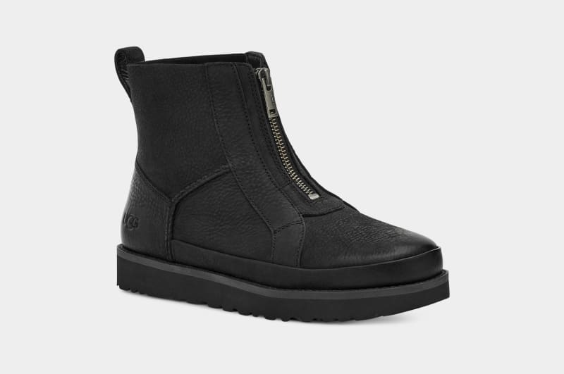 Black Ugg Deconstructed Front Zip Women's Boots | South Africa-1645392