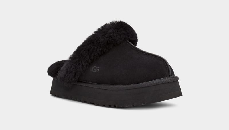 Black Ugg Disquette Women's Slippers | South Africa-2765390