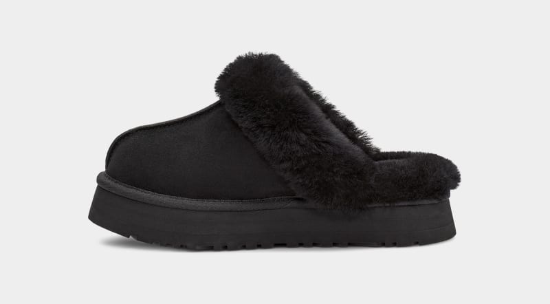 Black Ugg Disquette Women's Slippers | South Africa-2765390