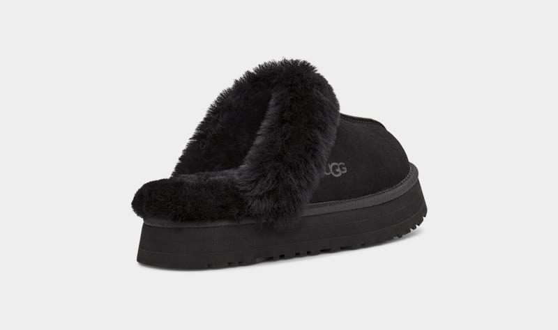 Black Ugg Disquette Women's Slippers | South Africa-2765390