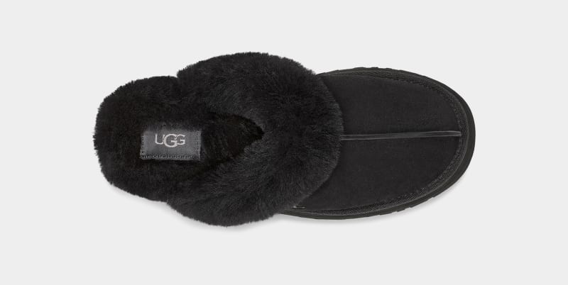 Black Ugg Disquette Women's Slippers | South Africa-2765390