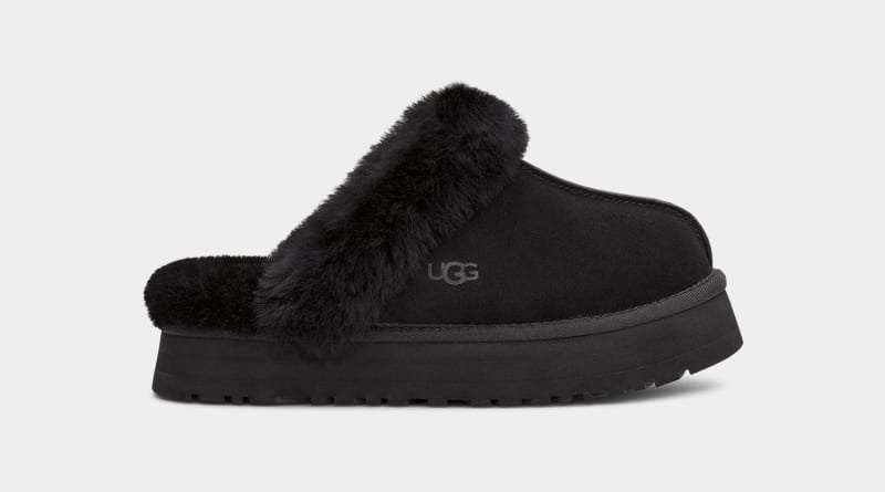 Black Ugg Disquette Women\'s Slippers | South Africa-2765390