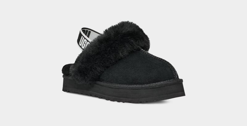 Black Ugg Funkette Kids' Slippers | South Africa-5378096