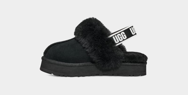 Black Ugg Funkette Kids' Slippers | South Africa-5378096