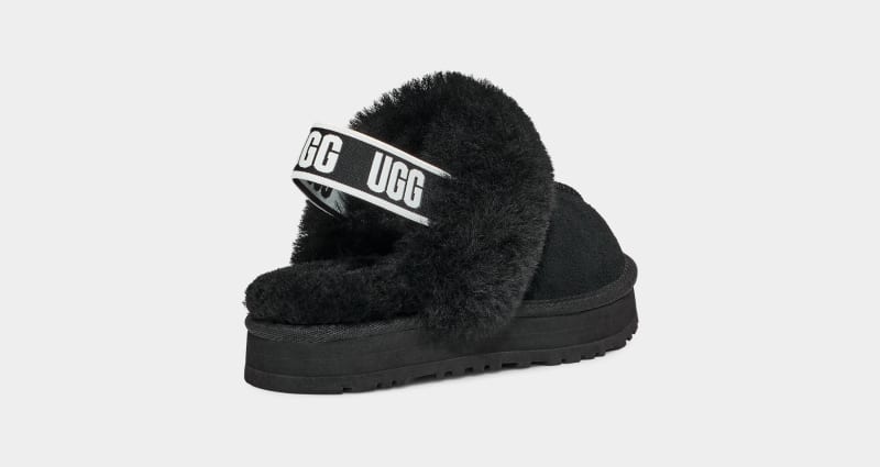 Black Ugg Funkette Kids' Slippers | South Africa-5378096