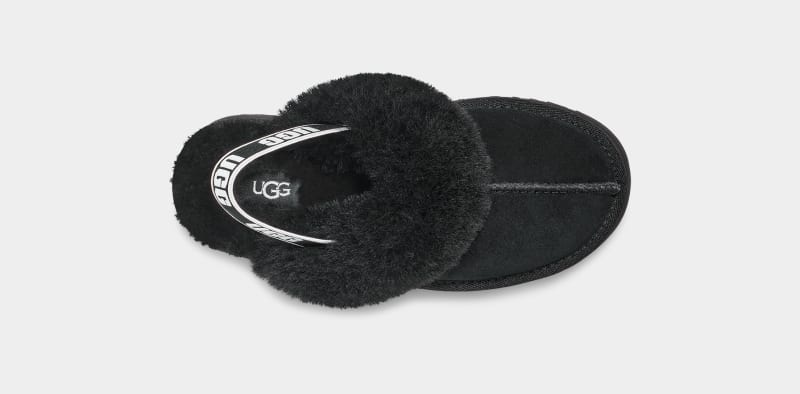 Black Ugg Funkette Kids' Slippers | South Africa-5378096