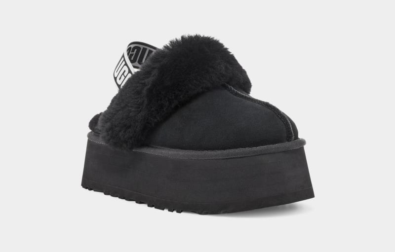 Black Ugg Funkette Women's Slippers | South Africa-0218957