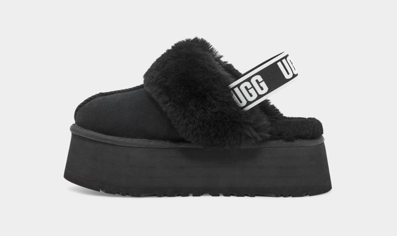 Black Ugg Funkette Women's Slippers | South Africa-0218957