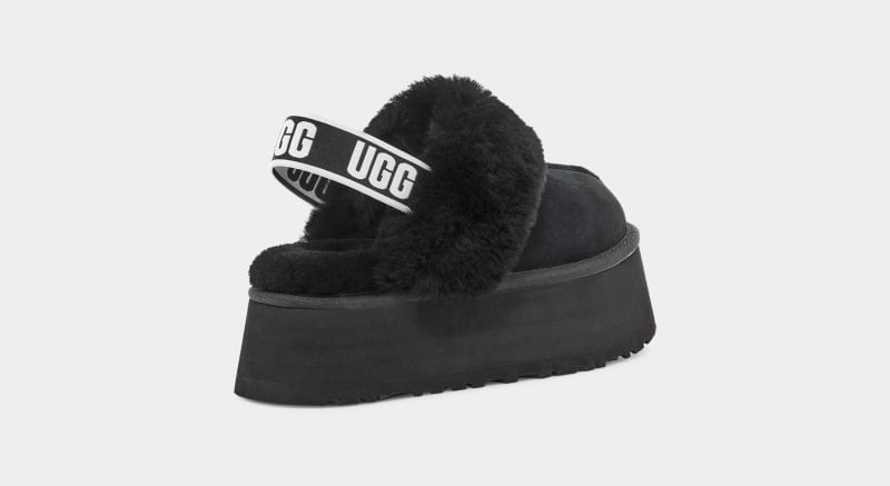 Black Ugg Funkette Women's Slippers | South Africa-0218957