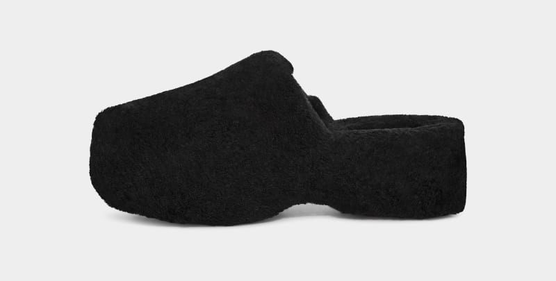 Black Ugg Fuzz Sugar Clog Women's Clogs | South Africa-8350249