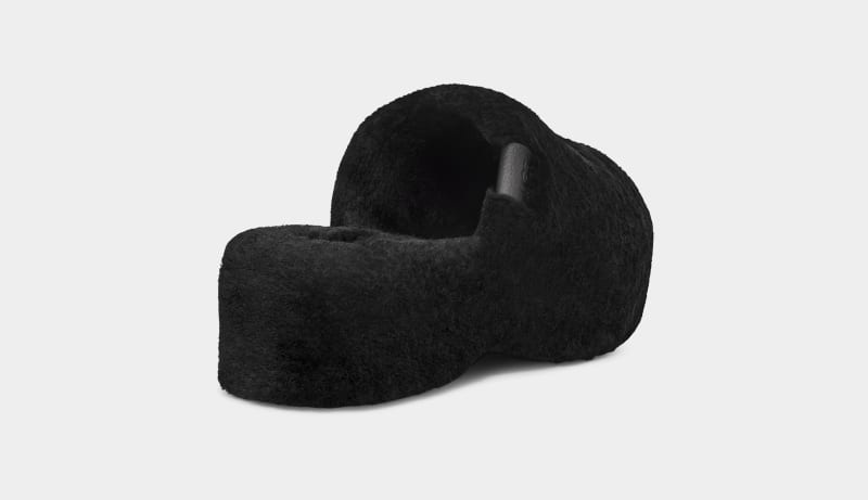 Black Ugg Fuzz Sugar Clog Women's Clogs | South Africa-8350249