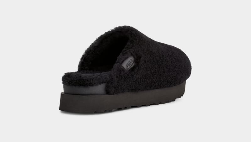 Black Ugg Fuzz Sugar Women's Slides | South Africa-1643250