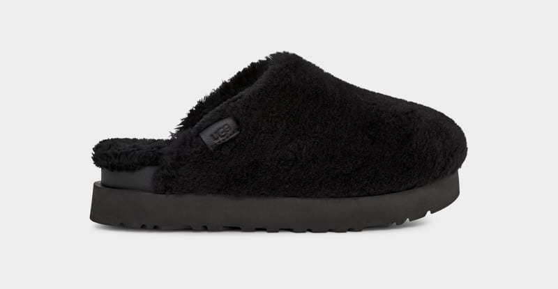 Black Ugg Fuzz Sugar Women\'s Slides | South Africa-1643250