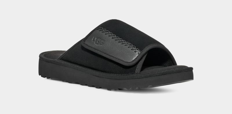 Black Ugg Goldencoast Men's Slides | South Africa-8493517