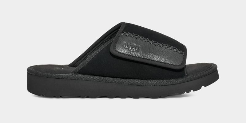 Black Ugg Goldencoast Men\'s Slides | South Africa-8493517