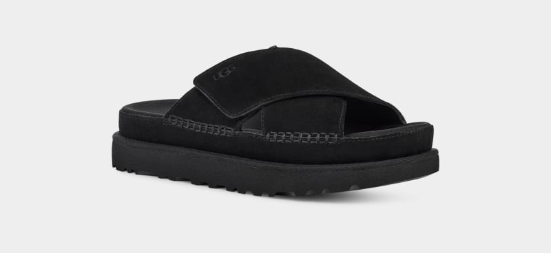 Black Ugg Goldenstar Cross Women's Slides | South Africa-8162374