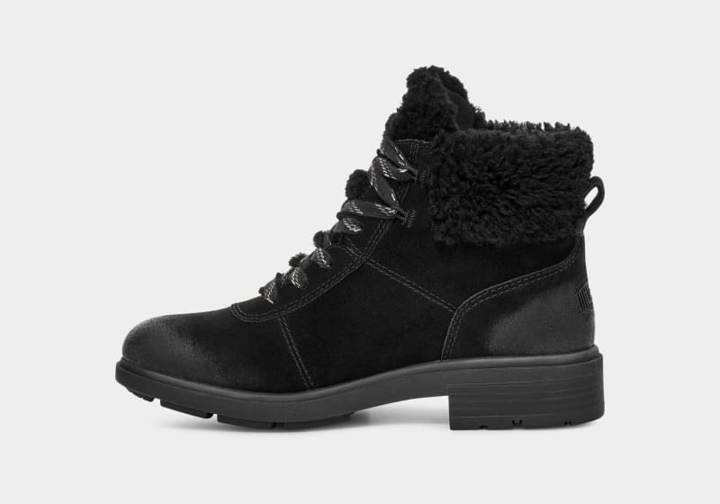 Black Ugg Harrison Cozy Lace Women's Winter Boots | South Africa-5897231