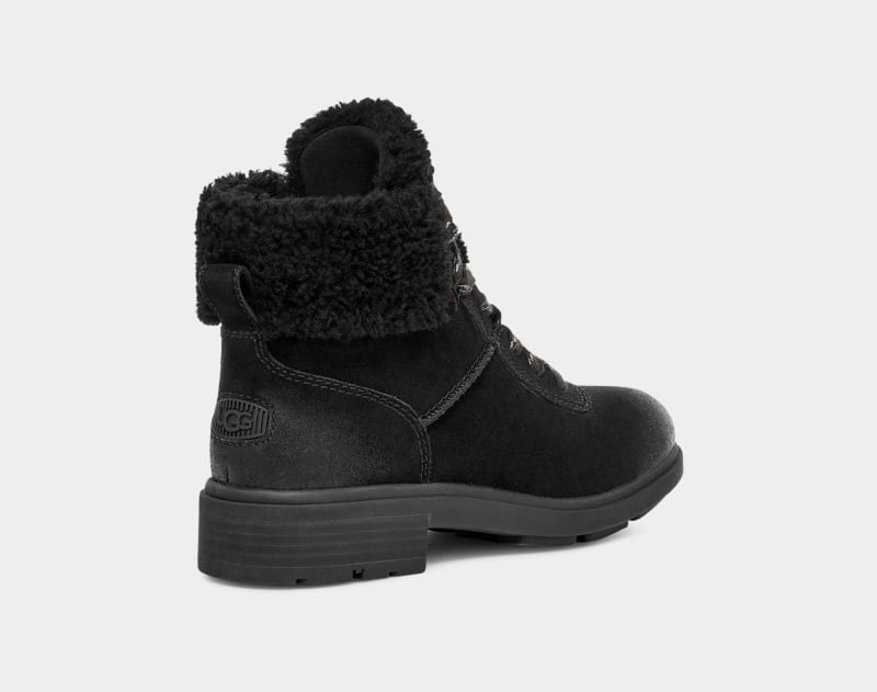 Black Ugg Harrison Cozy Lace Women's Winter Boots | South Africa-5897231