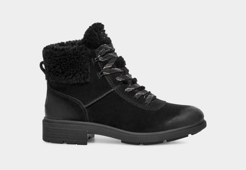 Black Ugg Harrison Cozy Lace Women\'s Winter Boots | South Africa-5897231