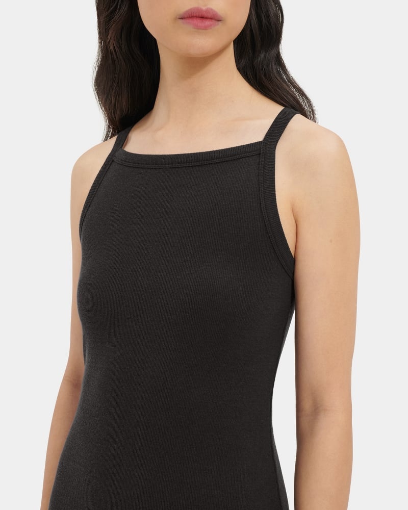 Black Ugg Hatchell Ribbed Women's Dress | South Africa-1256439