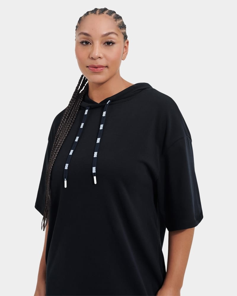 Black Ugg Kassey Hooded T Shirt Women's Dress | South Africa-6290547