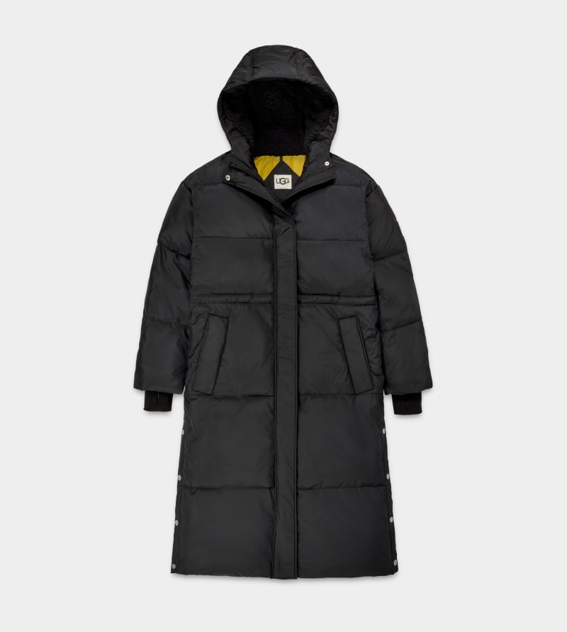 Black Ugg Keeley Long Puffer Women's Coats | South Africa-7352164