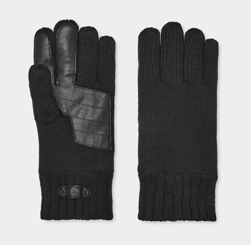 Black Ugg Knit Men's Gloves | South Africa-3061859