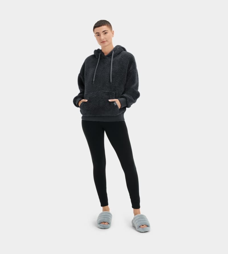 Black Ugg Loyra Sherpa Women's Hoodie | South Africa-5618904