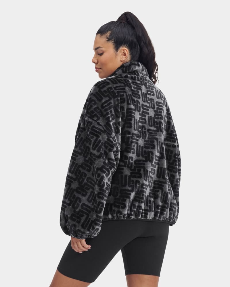 Black Ugg Marlene Sherpa Monogram Women's Jackets | South Africa-8620917