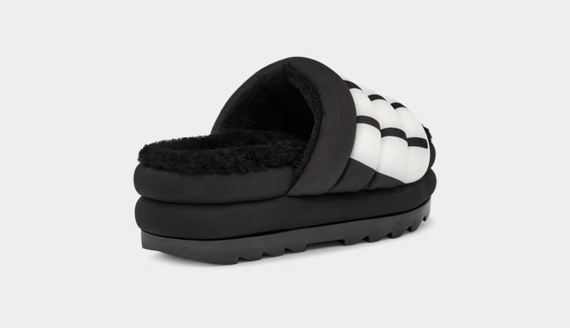 Black Ugg Maxi Logo Women's Slides | South Africa-6124953