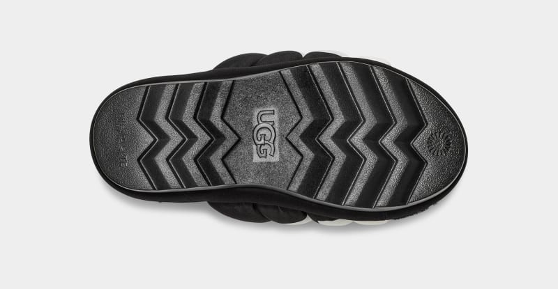 Black Ugg Maxi Logo Women's Slides | South Africa-6124953