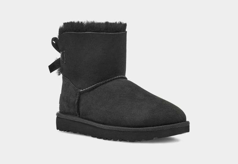 Black Ugg Mini Bailey Bow Ii Women's Boots | South Africa-2035867