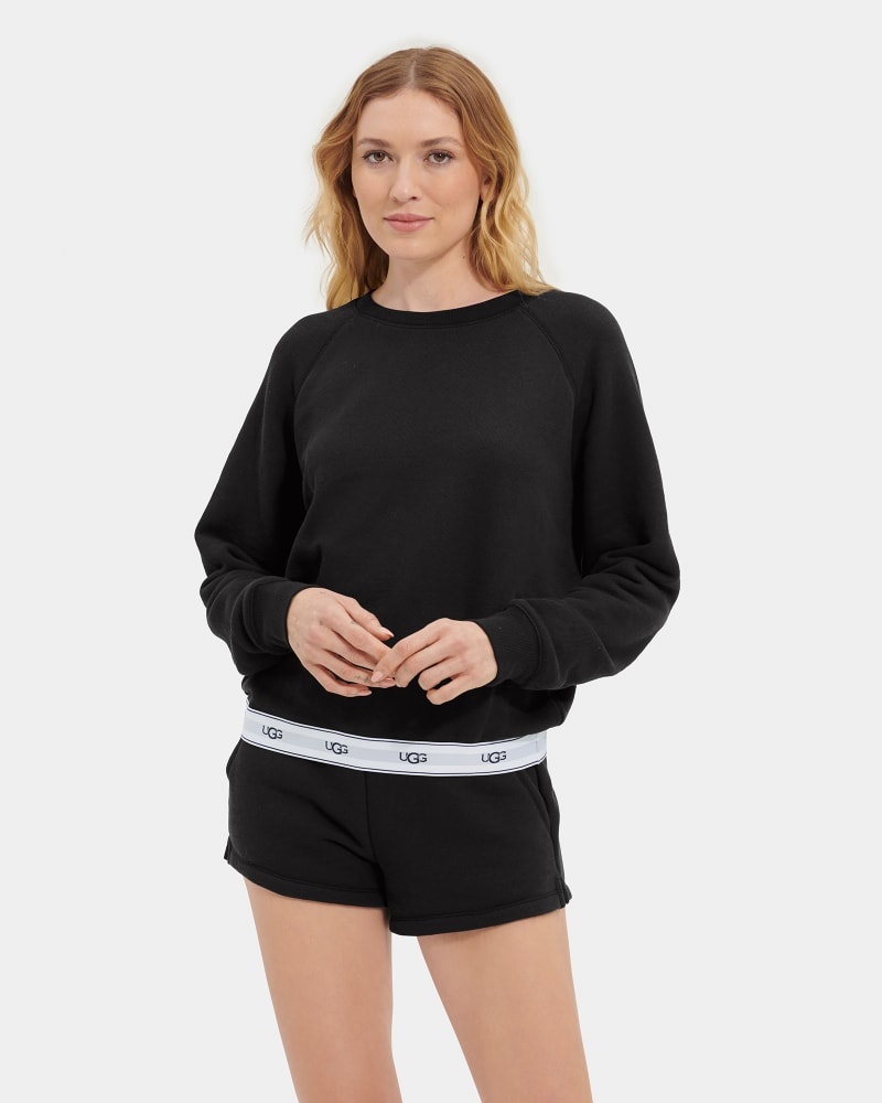 Black Ugg Nena Crewneck Women's Sweatshirts | South Africa-6827310