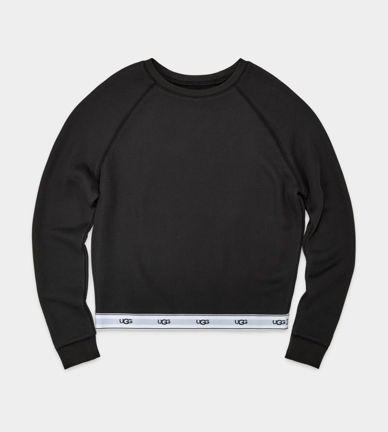 Black Ugg Nena Crewneck Women's Sweatshirts | South Africa-6827310