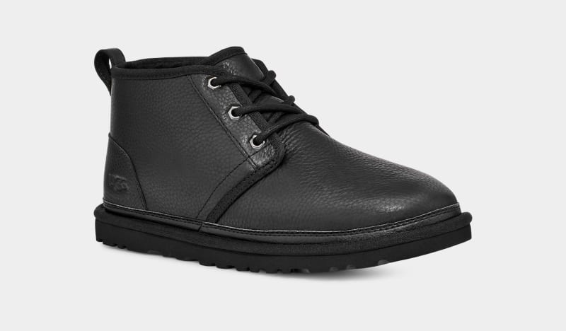 Black Ugg Neumel Leather Men's Boots | South Africa-6412753