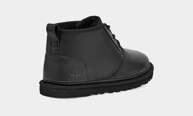 Black Ugg Neumel Leather Men's Boots | South Africa-6412753