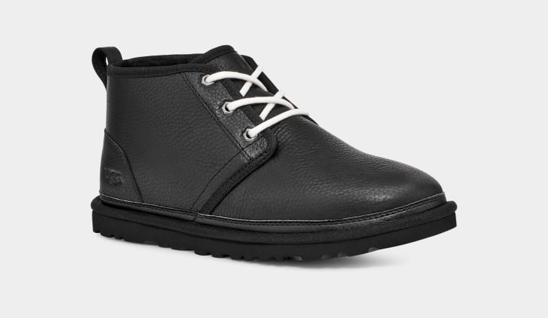 Black Ugg Neumel Leather Men's Boots | South Africa-6412753