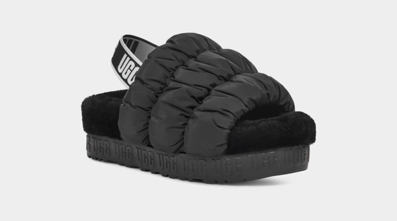 Black Ugg Scrunchita Women's Slippers | South Africa-5742801