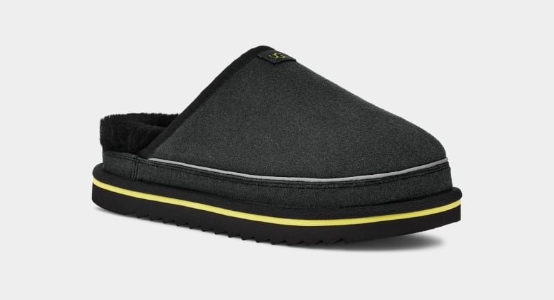 Black Ugg Scuff Cali Wave Men's Slippers | South Africa-7813064