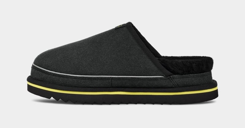 Black Ugg Scuff Cali Wave Men's Slippers | South Africa-7813064