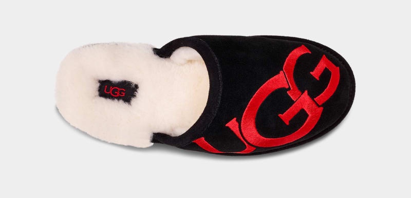 Black Ugg Scuff Logo Men's Slippers | South Africa-6709432