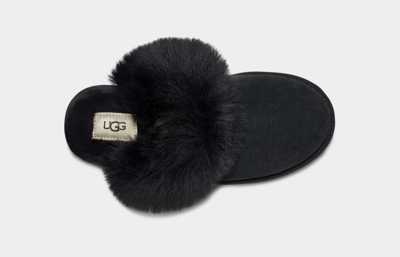 Black Ugg Scuff Sis Women's Slippers | South Africa-0389576