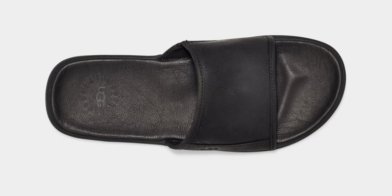 Black Ugg Seaside Men's Slides | South Africa-0247851