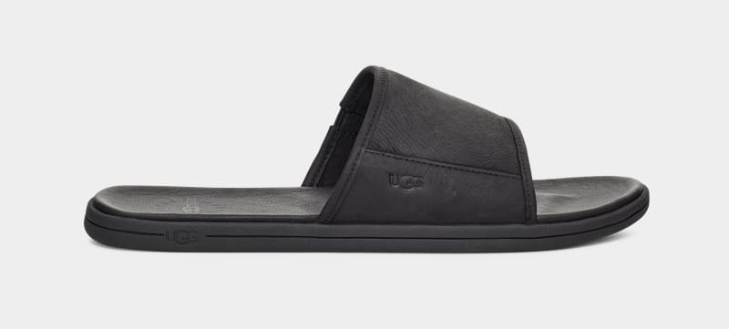 Black Ugg Seaside Men\'s Slides | South Africa-0247851