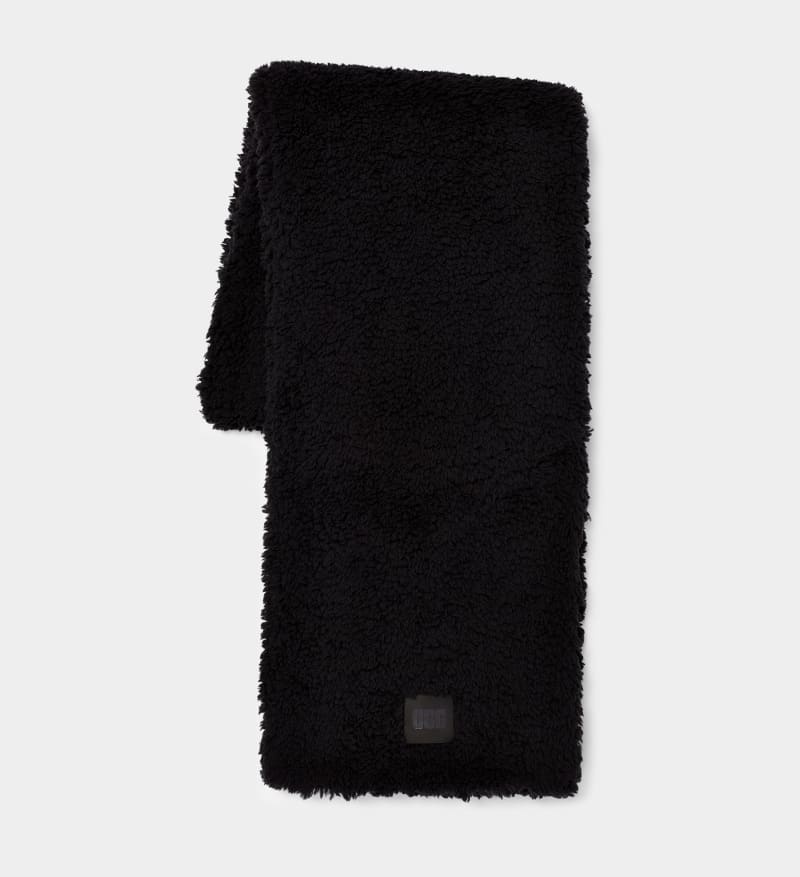 Black Ugg Sherpa Oversized Women's Scarf | South Africa-4823501