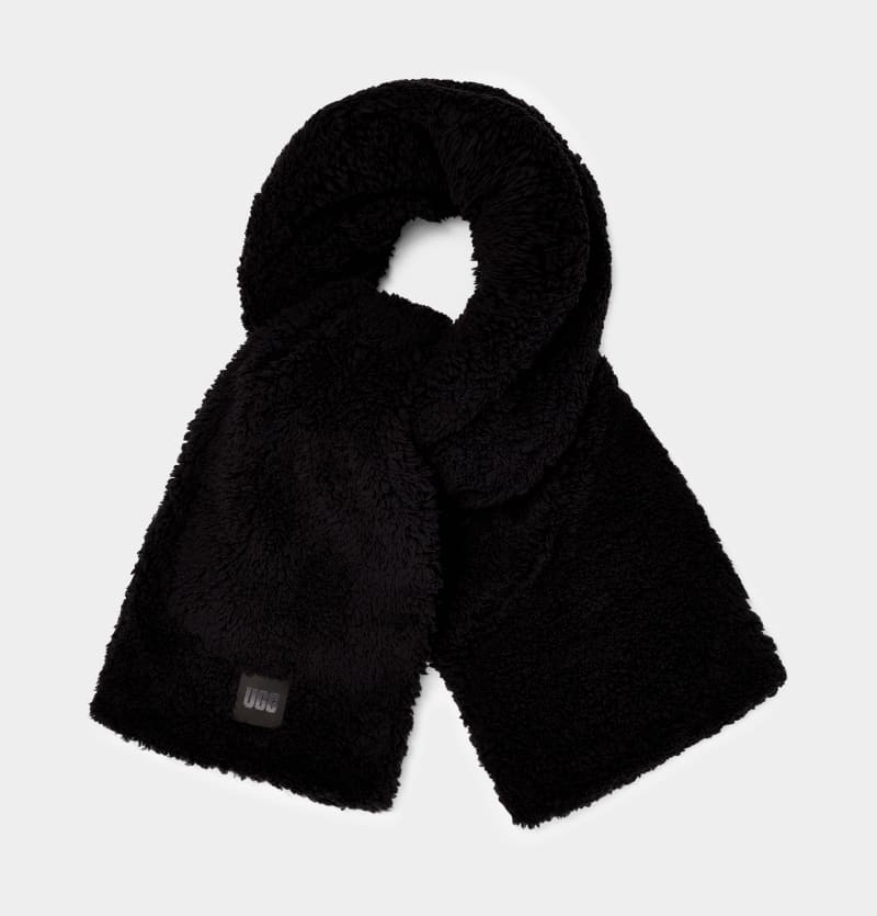 Black Ugg Sherpa Oversized Women\'s Scarf | South Africa-4823501