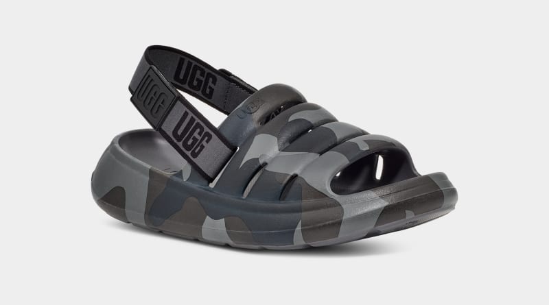 Black Ugg Sport Yeah Camopop Men's Sandals | South Africa-7195462