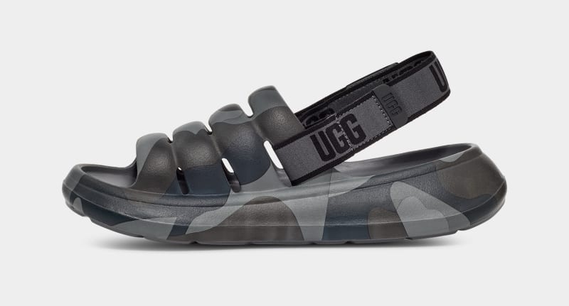 Black Ugg Sport Yeah Camopop Men's Sandals | South Africa-7195462